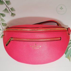 MAKE AN OFFER Kate Spade Leila Belt Bag Fanny Pack Leather Purse Bikinki Pink